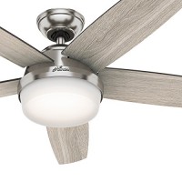 Hunter Fan 54 in. LED Indoor Brushed Nickel Ceiling Fan with Light and Remote Control (Certified Refurbished) - B078WDL61J